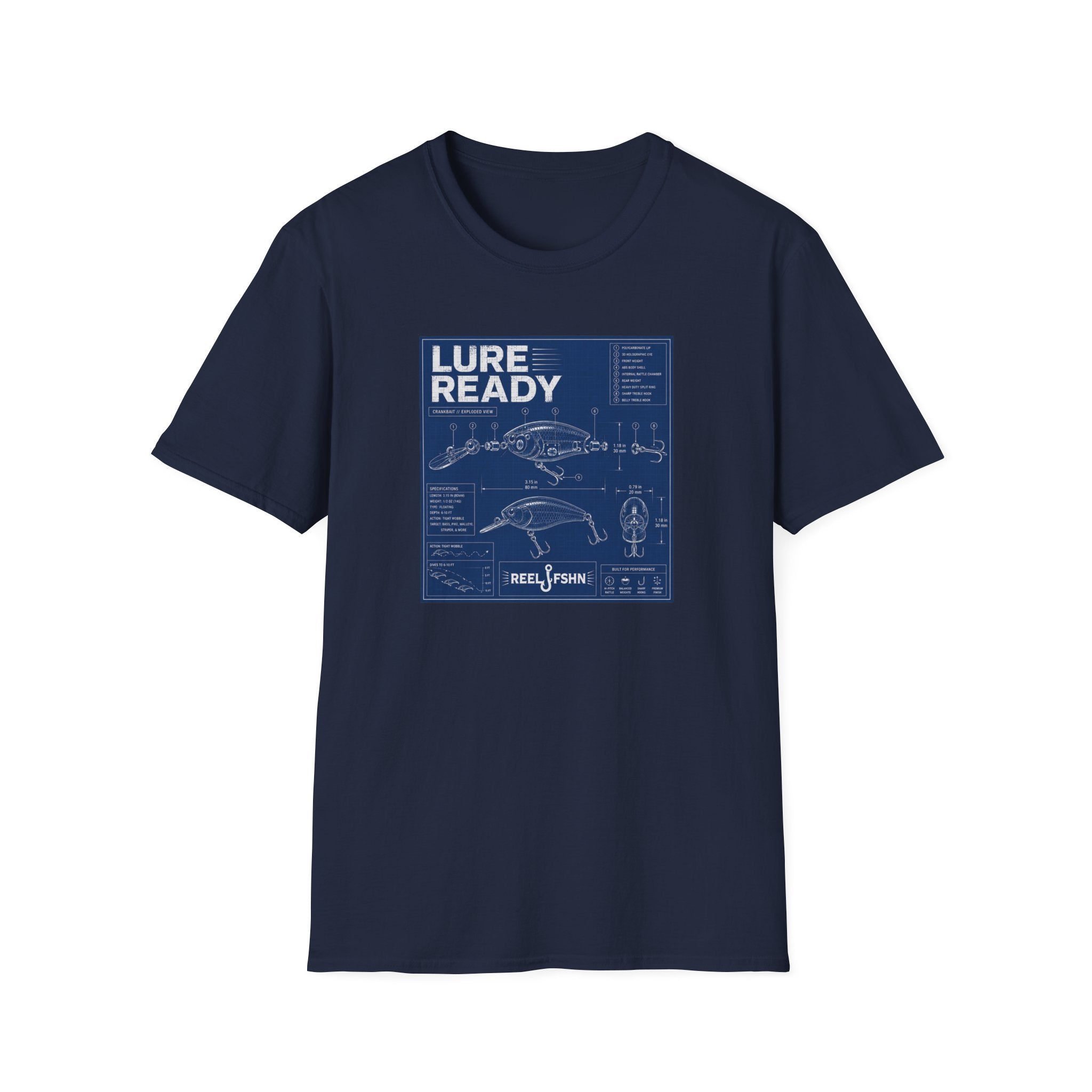 Lure Ready Blue Print  T-Shirt