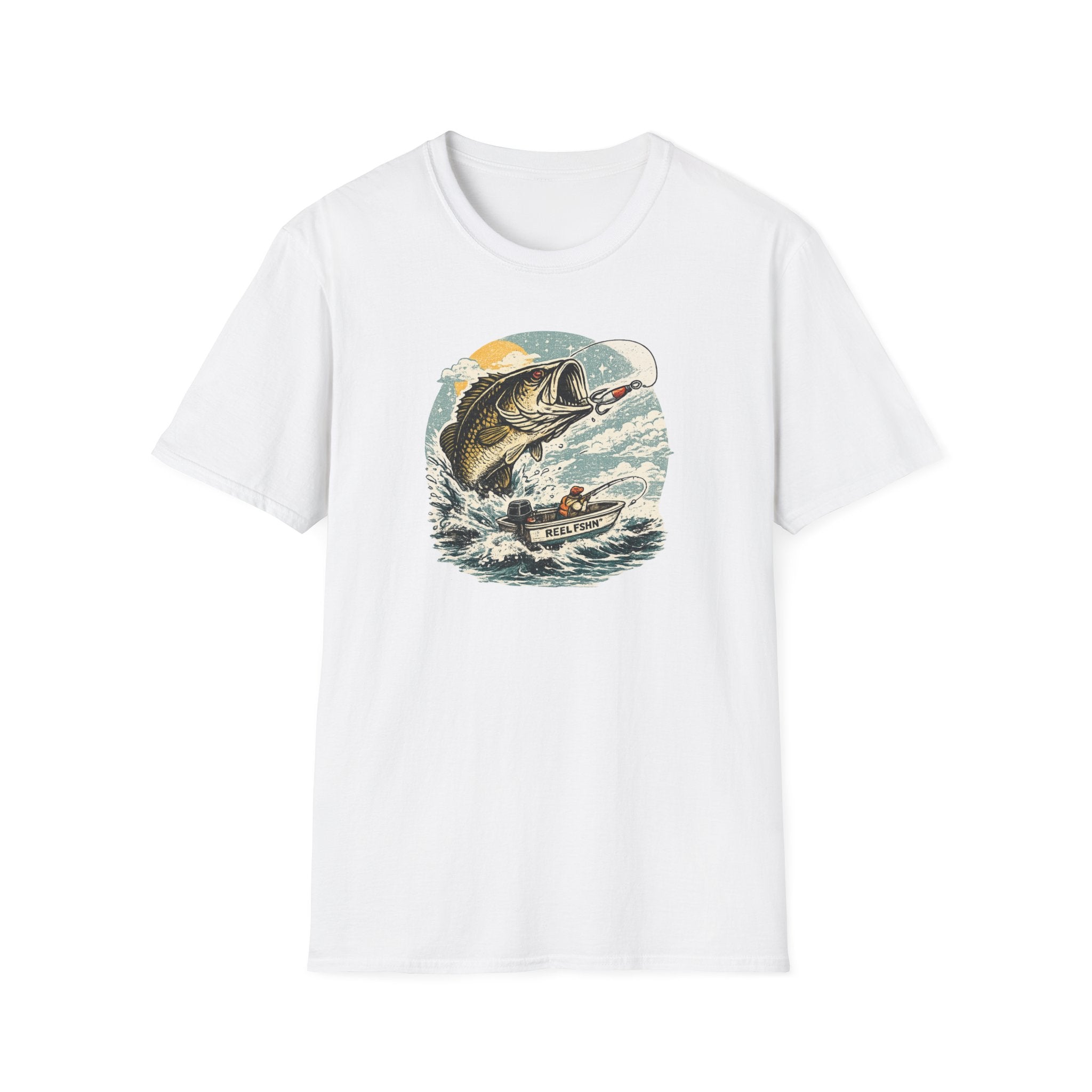 Bass Graphic with Boat T-Shirt