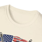 American Flag with Two Rods T-Shirt