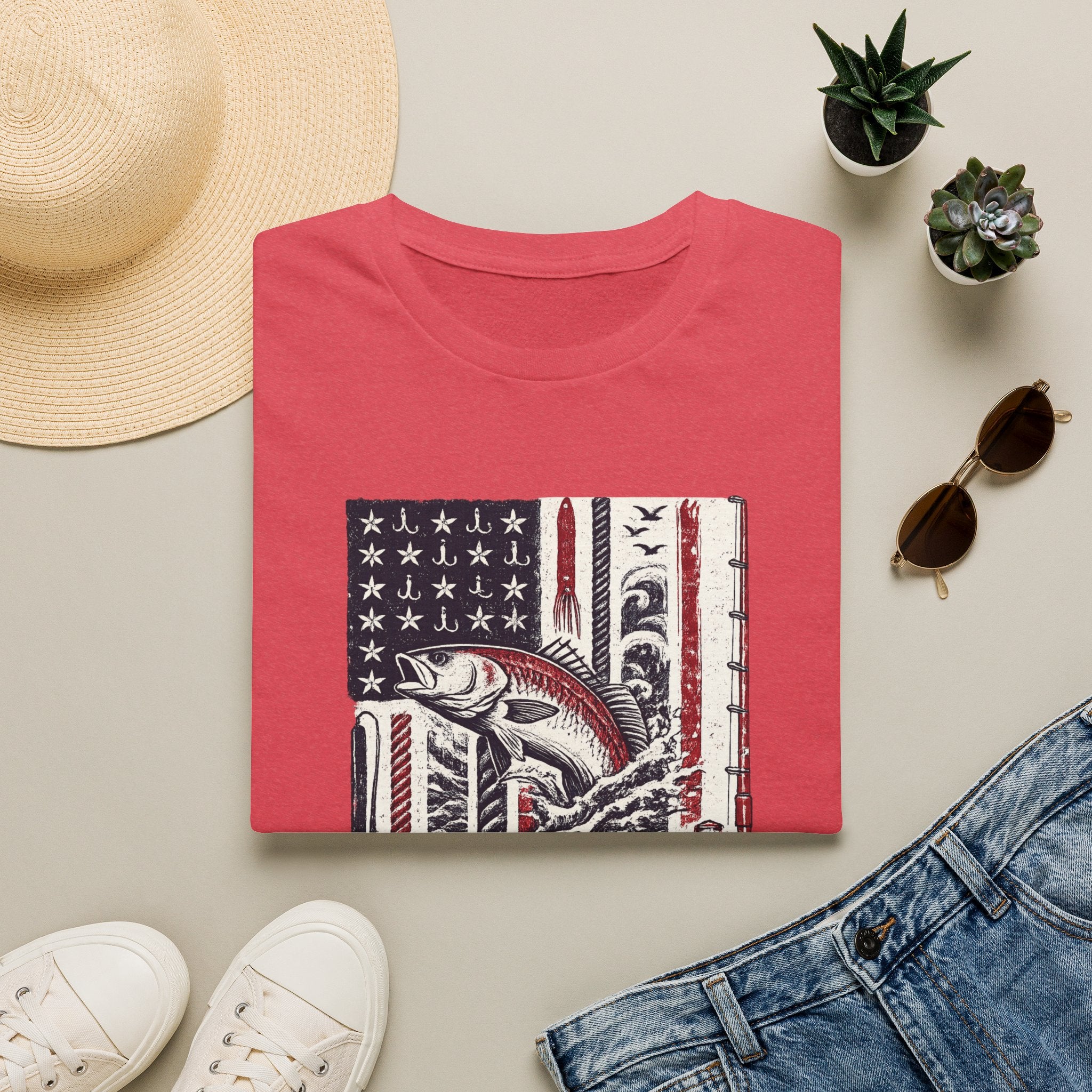 American flag with Tuna T-Shirt