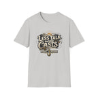 Light gray Comfort Colors t-shirt with "Less Talk More Casts" fishing graphic and "Reel FSHN" hook logo.