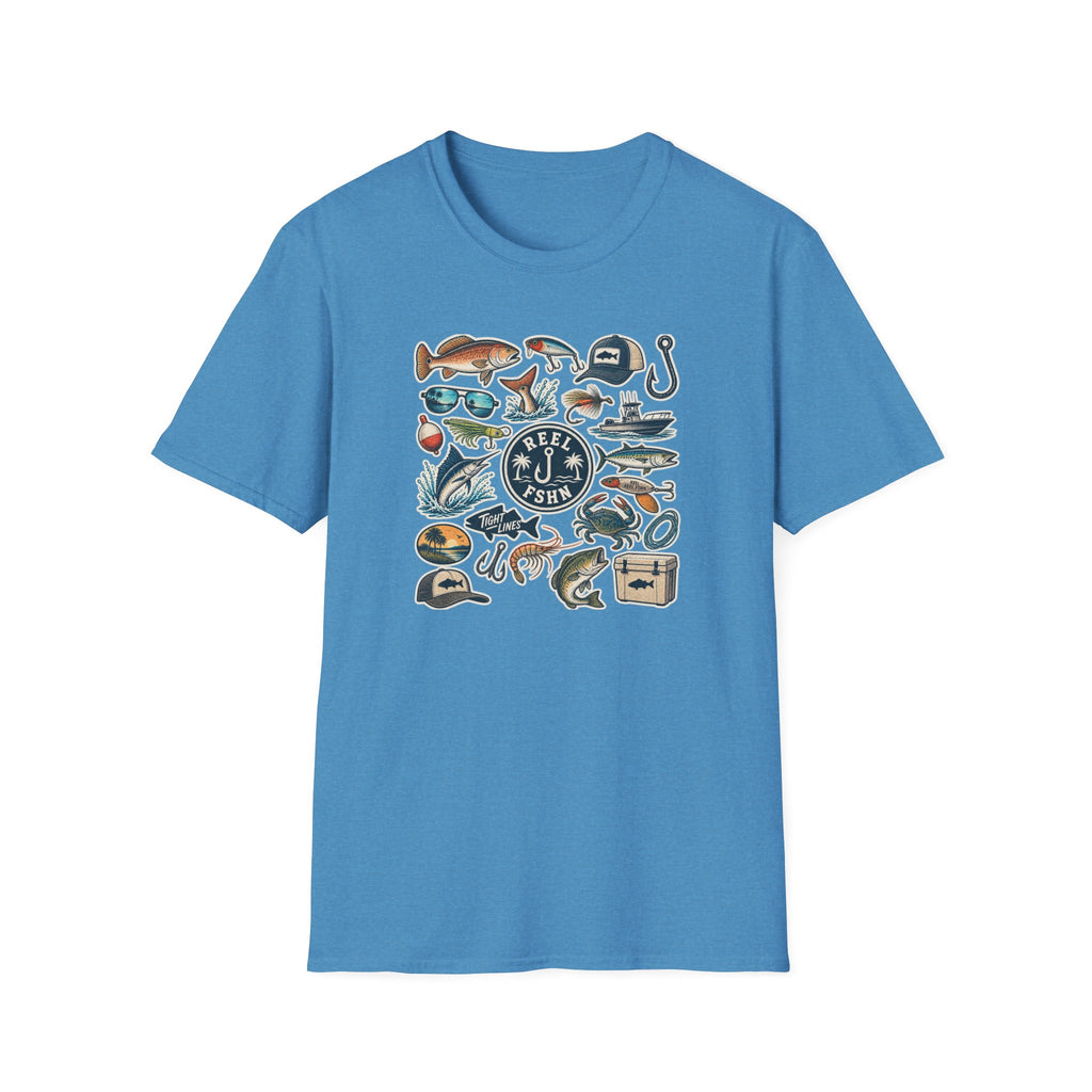 Tackle Box Sticker Sheet T-Shirt