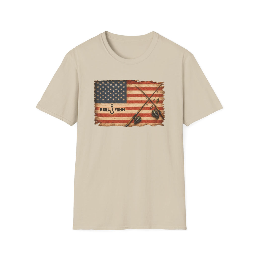 American Flag With Two Rods T-Shirt