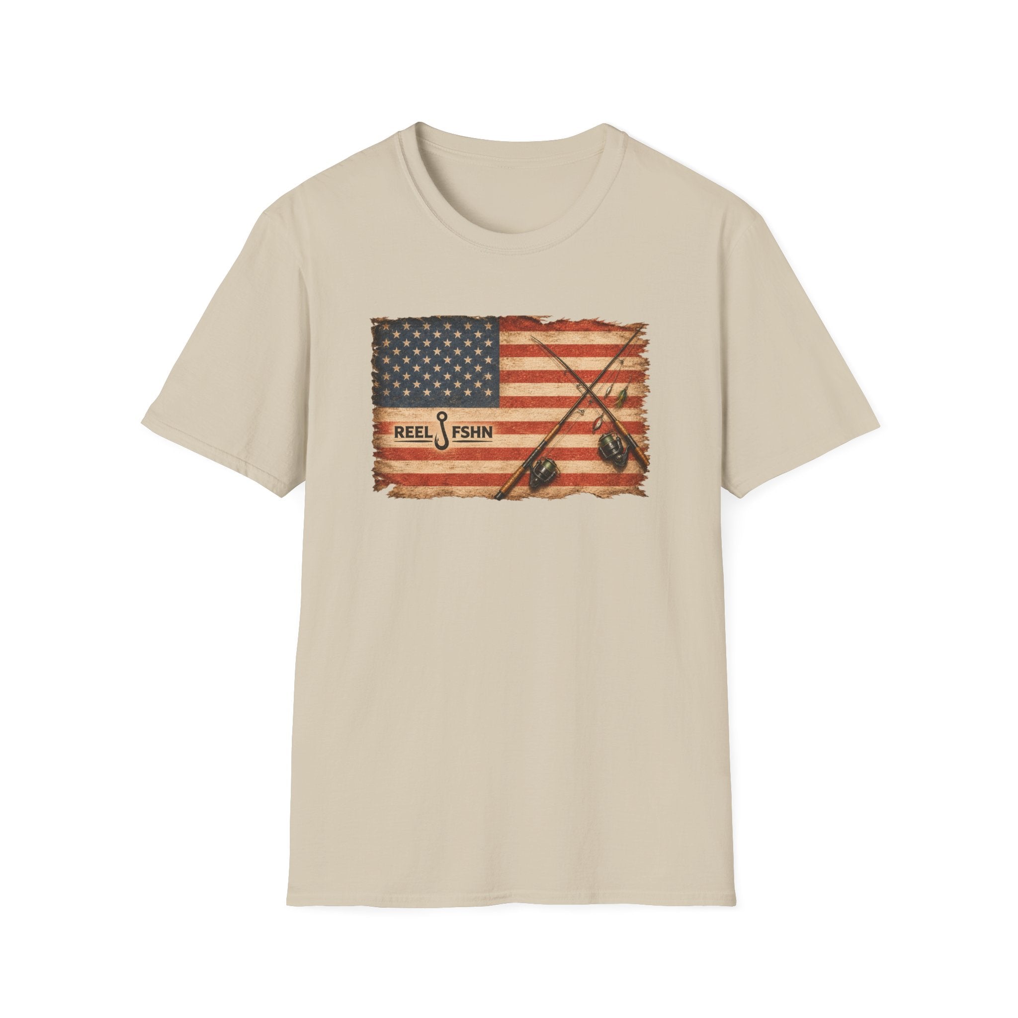 American Flag With Two Rods T-Shirt