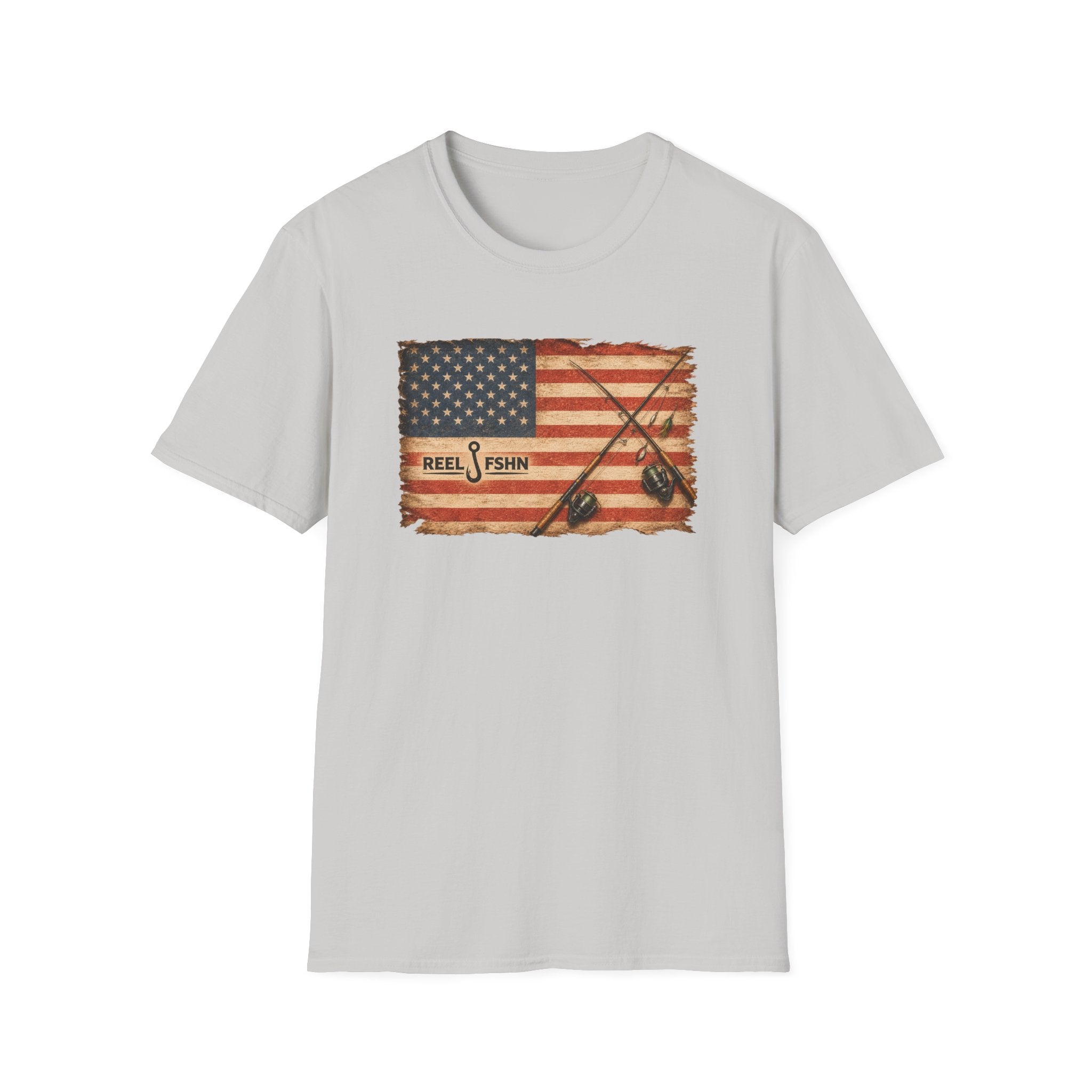 American Flag With Two Rods T-Shirt