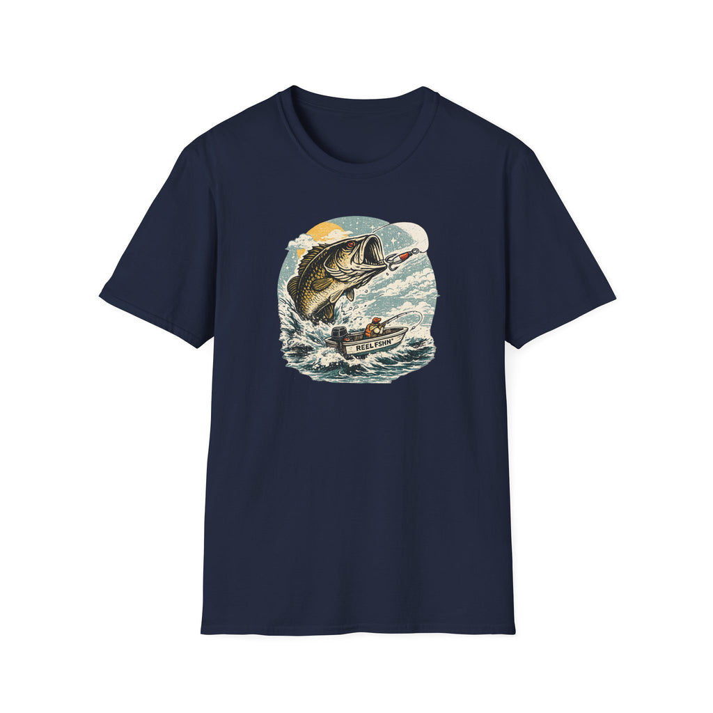 Bass Graphic with Boat T-Shirt