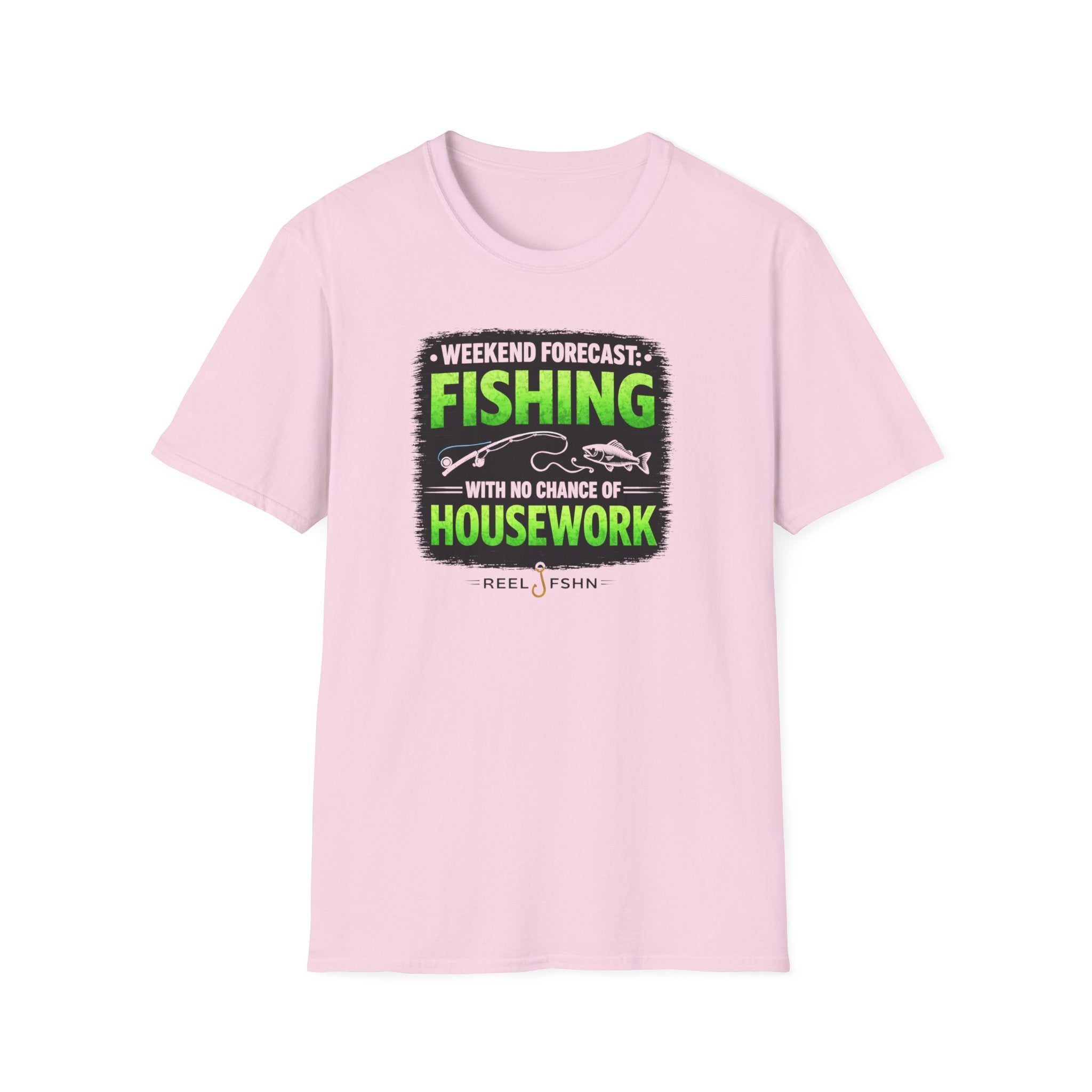 Weekend Forecast: Fishing with No Chance Of Housework T-Shirt