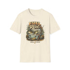 Cream Comfort Colors cotton t-shirt with "Fuel the Reel" graphic featuring a cooler, fishing rods, and fish.